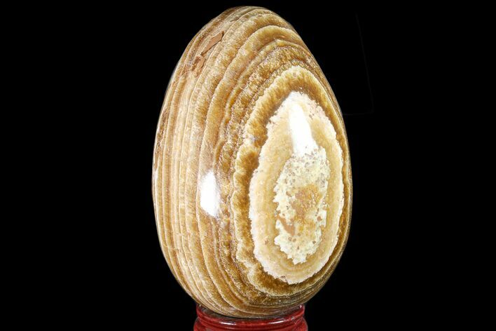 Polished, Banded Aragonite Egg - Morocco #161252